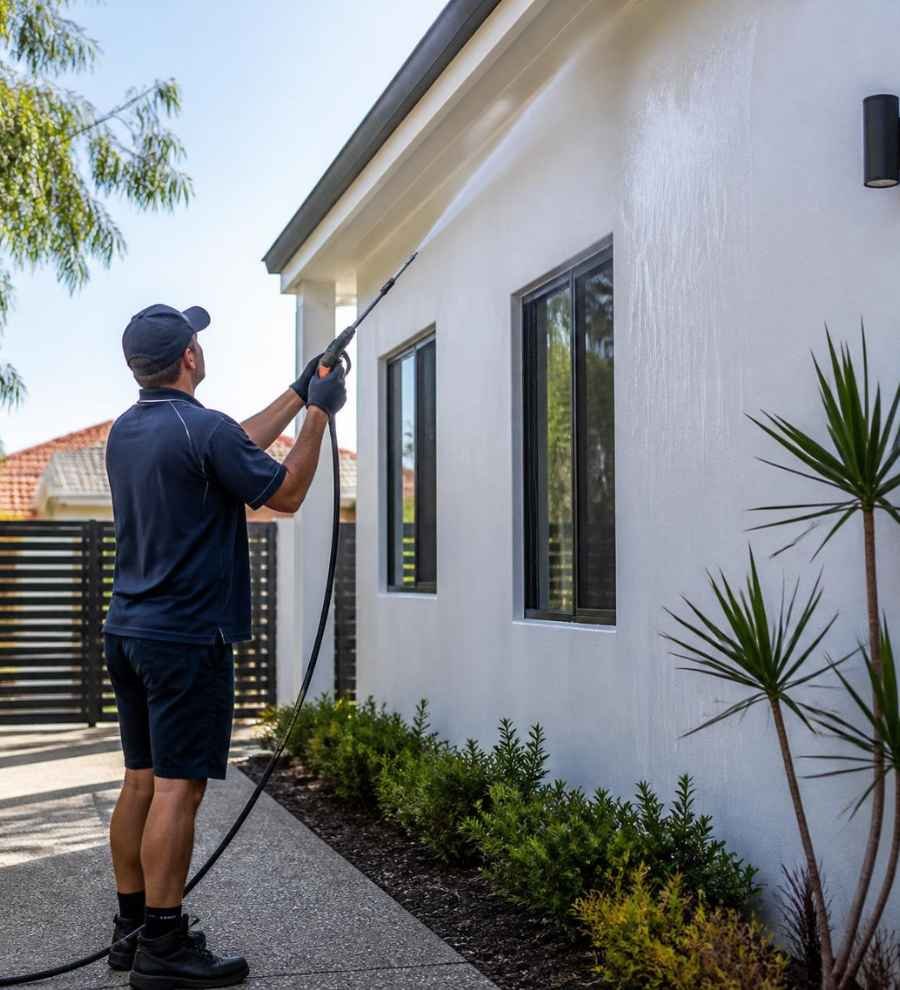 Ace Exterior Washing soft washing a Mackay home exterior