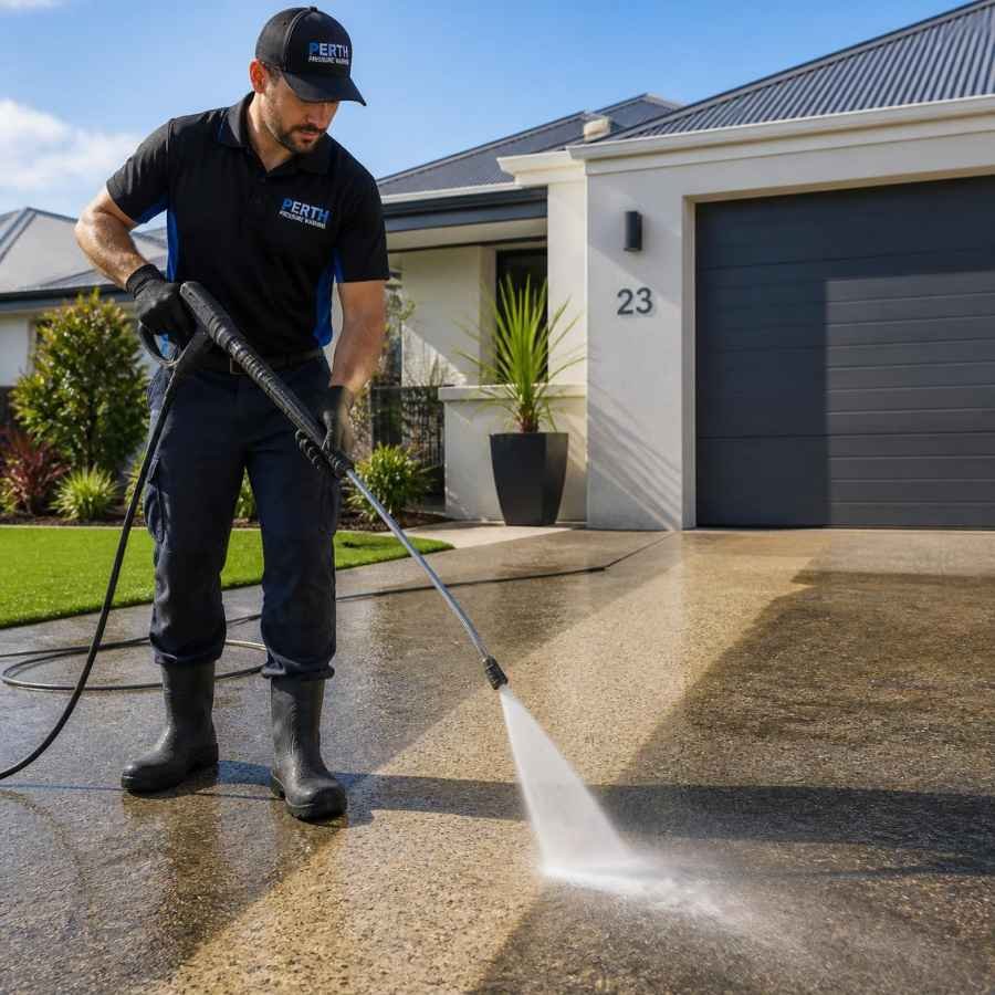 Ace Exterior Washing cleaning a Mackay driveway